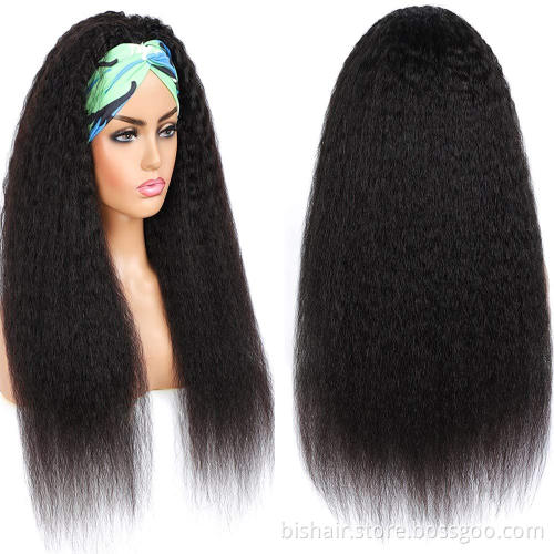 Low price Yaki Head band is suitable for female real hair wig Brazilian wig real human hair headband wig real human hair